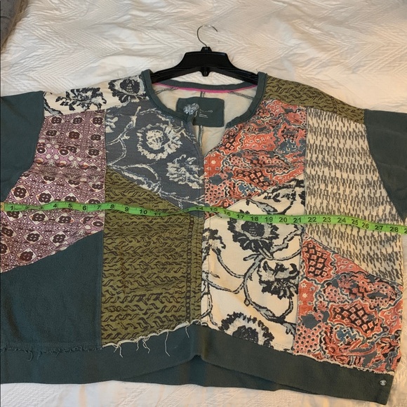 Anthropologie patchwork sweatshirt sz XL - Picture 6 of 7